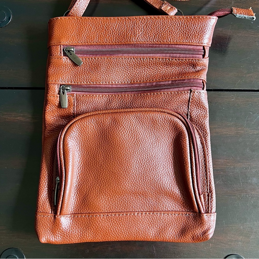 Cognac Color Crossbody Bag
